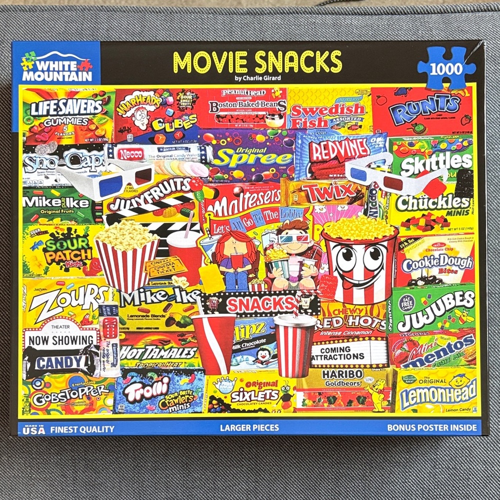 White Mountain Movie Snacks 1000 Piece Puzzle